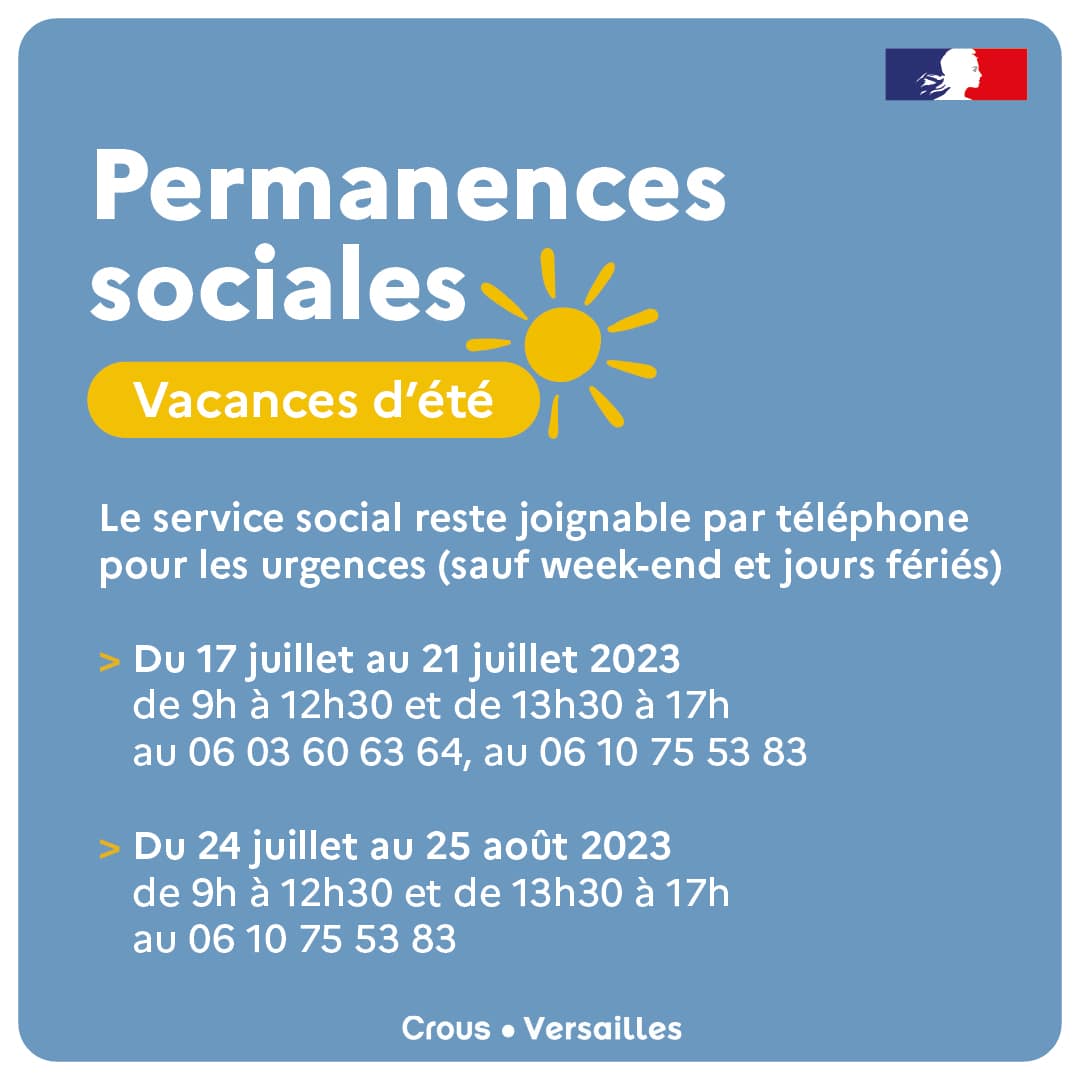 Prendre RDV avec une assistante sociale pour un personnalisé Crous Versailles