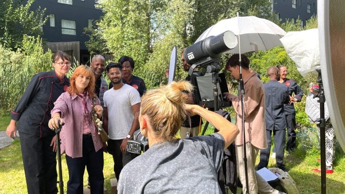 Shooting photo avec des agents du Crous de Versailles pour la campagne des 70 ans des Crous